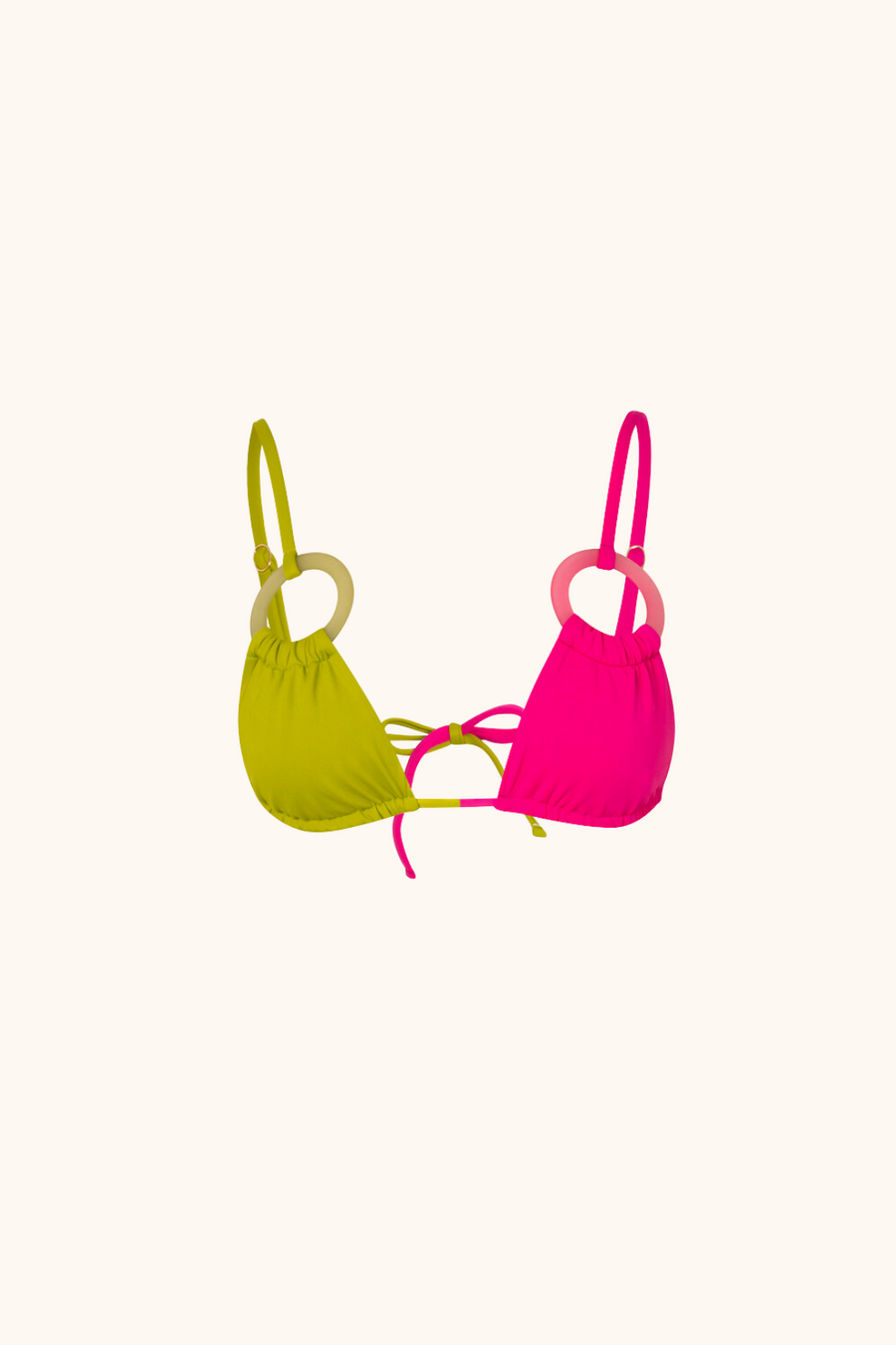Multicolor Lime Bikini Top