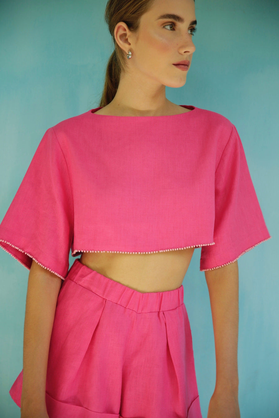 'Flamingo' Linen Short